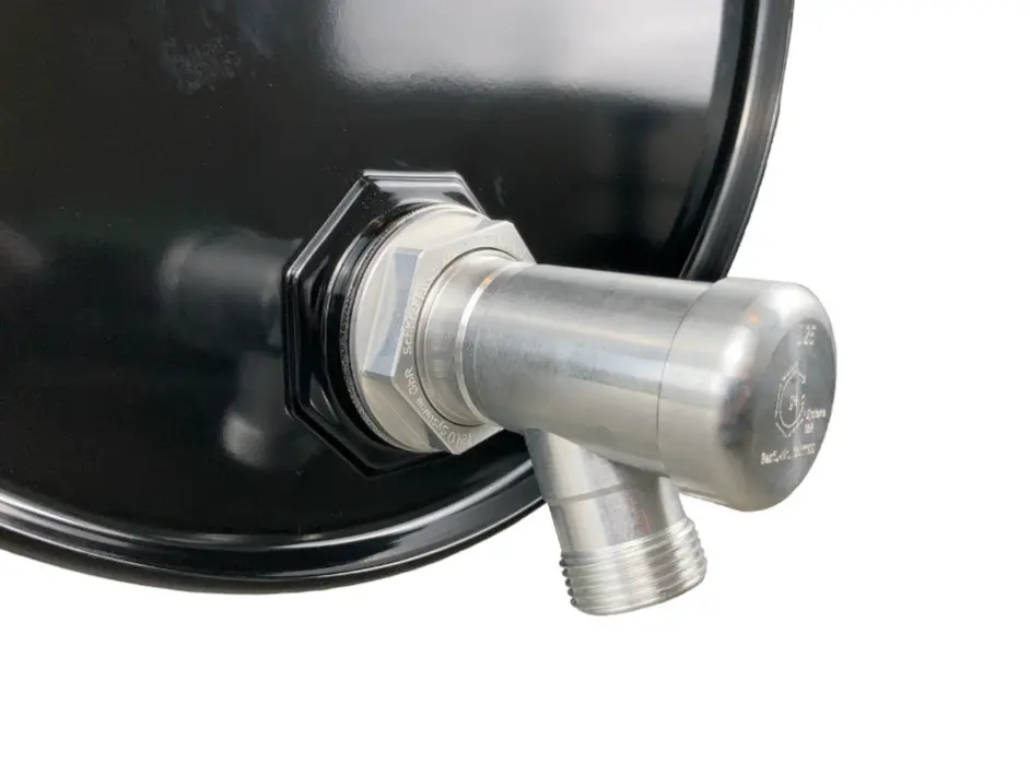 Selbstschließender Fasshahn für 2" Fässer mit Drehgelenk Aluminium 3.webp
