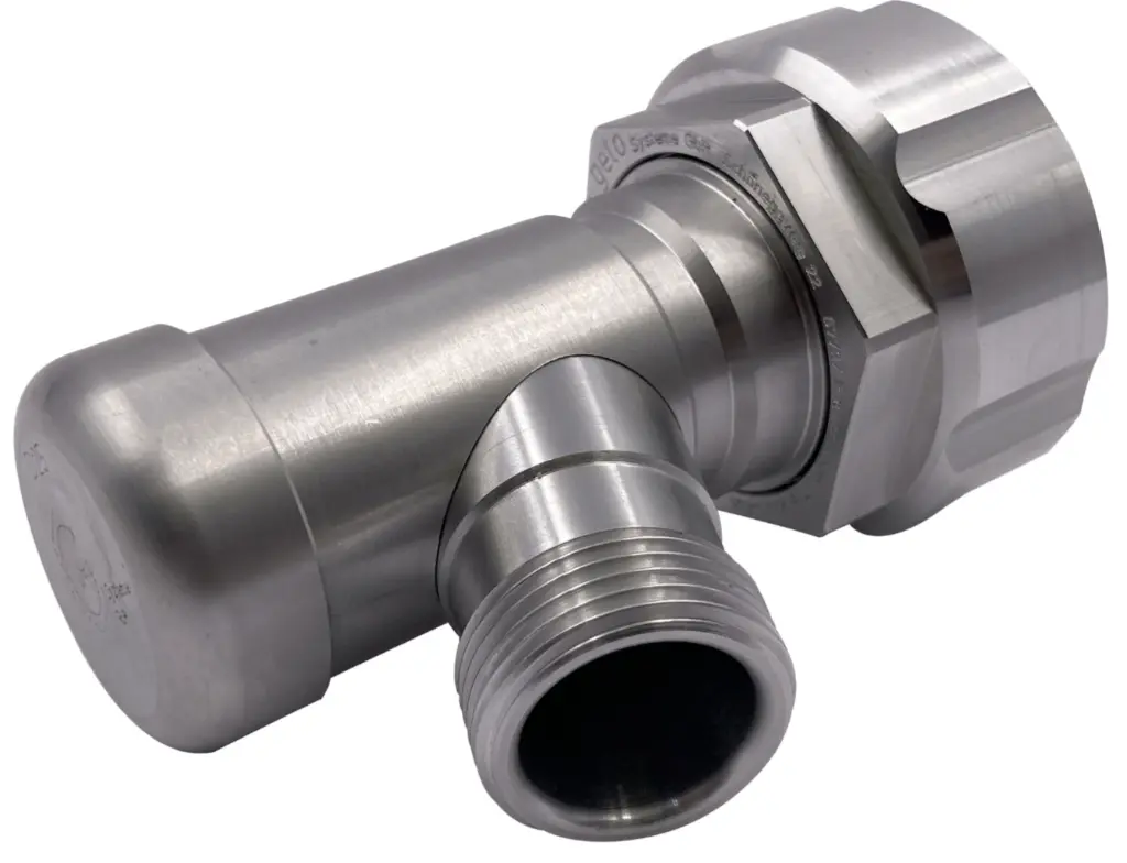 Selbstschließender Fasshahn für S60x6 IBC mit Drehgelenk Aluminium 2.webp