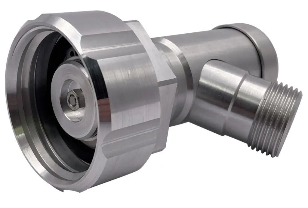 Selbstschließender Fasshahn für S60x6 IBC mit Drehgelenk Aluminium 1.webp