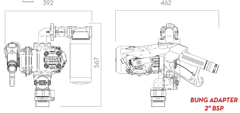 Benzinpumpenset Panther EX Drum_Abmessungen 1.webp