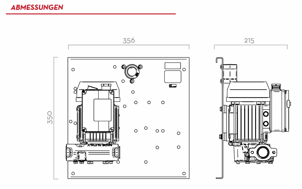 Dieselpumpe Set 230V Wandmontage Abmessungen.webp
