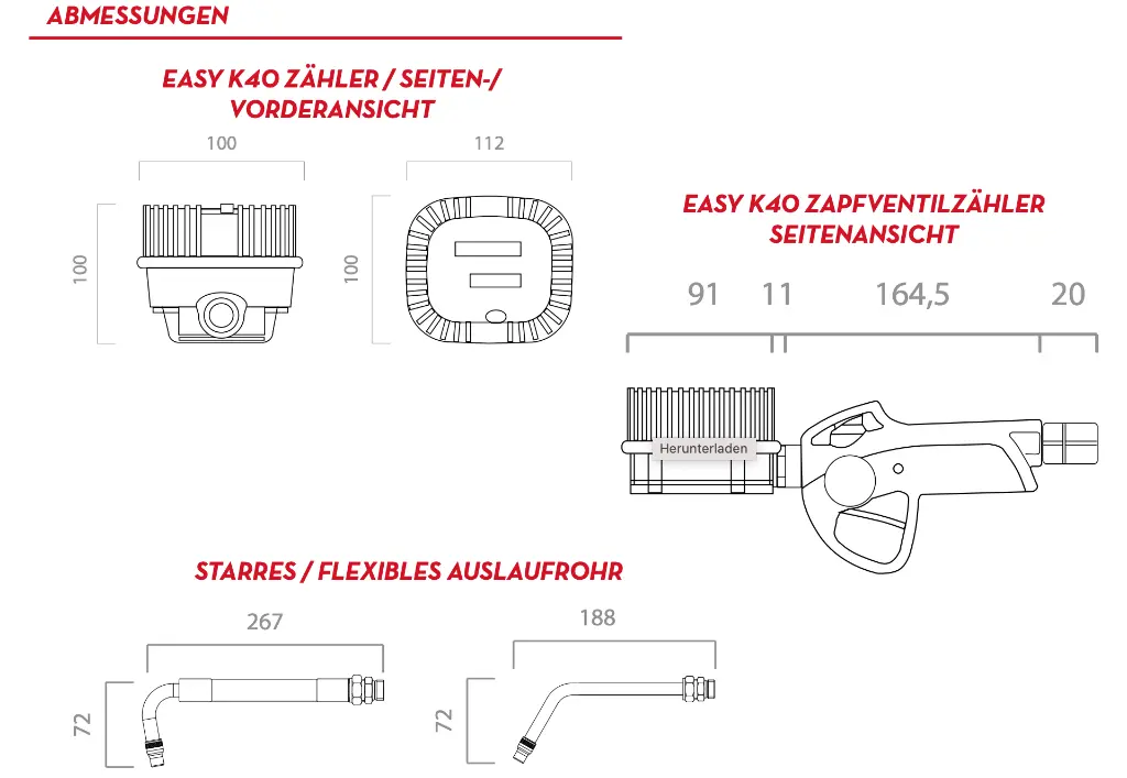 Oelzapfpistole mechanisches Zaehlwerk  Easy K40 Massblatt.webp