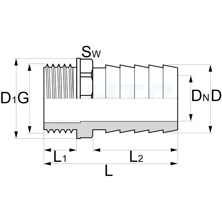 Zeichnung Schlauchtuelle Außengewinde Messing.webp