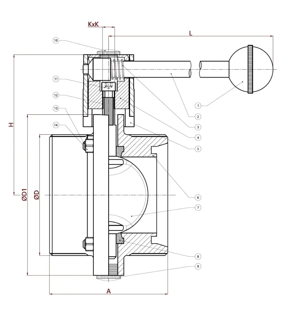 Scheibenventil beidseitig Milchrohraussengewinde Edelstahl4.webp