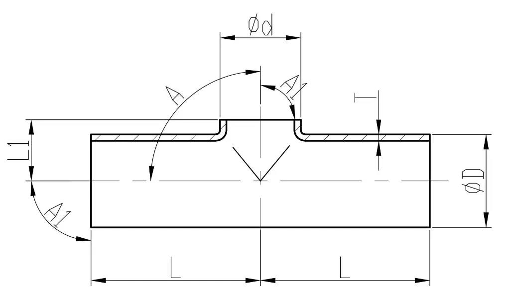 T-Stück kurz Anschweissende Edelstahl2.webp