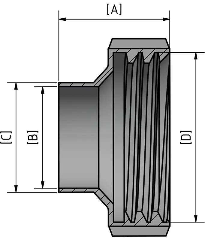 IBC Adapter S60x6 Innengewinde auf Schweißende Edelstahl MT2.webp