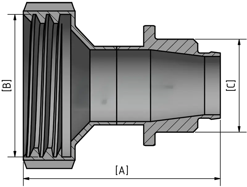 IBC Adapter S60x6 Innengewinde auf Weingewinde Edelstahl MT2.webp