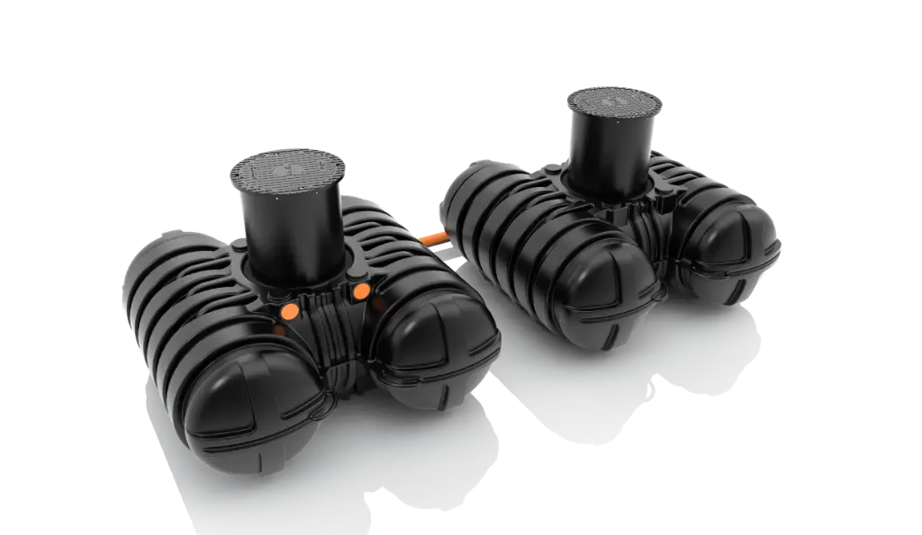 Roth Grundbehälter Twinbloc ohne Filterkorb inklusive Schacht DN 600 und Deckel