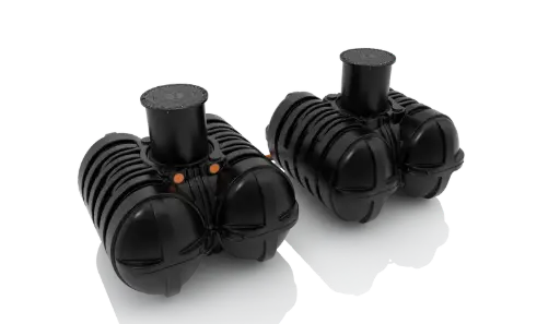 [104922] Roth Grundbehälter Twinbloc mit Filterkorb inklusive Schacht DN 600 und Deckel (1500 Liter)