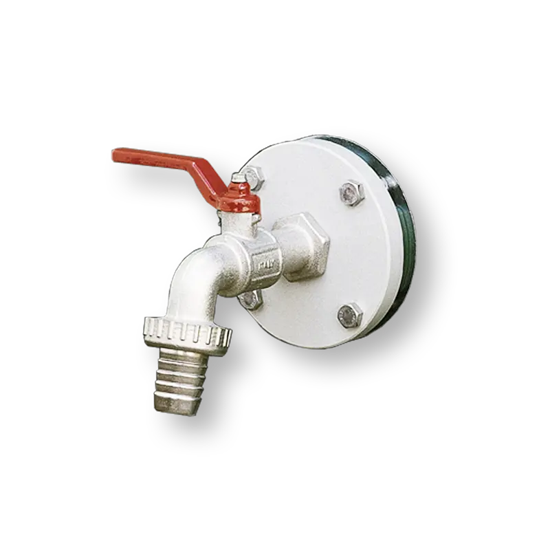 [105036] Red flange with ball valve