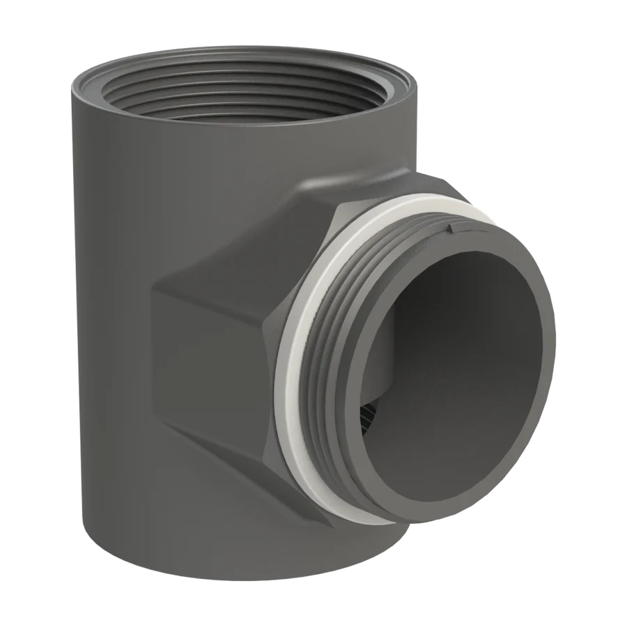 [101430] T-piece 2 inch 2xIG 1xAG PP