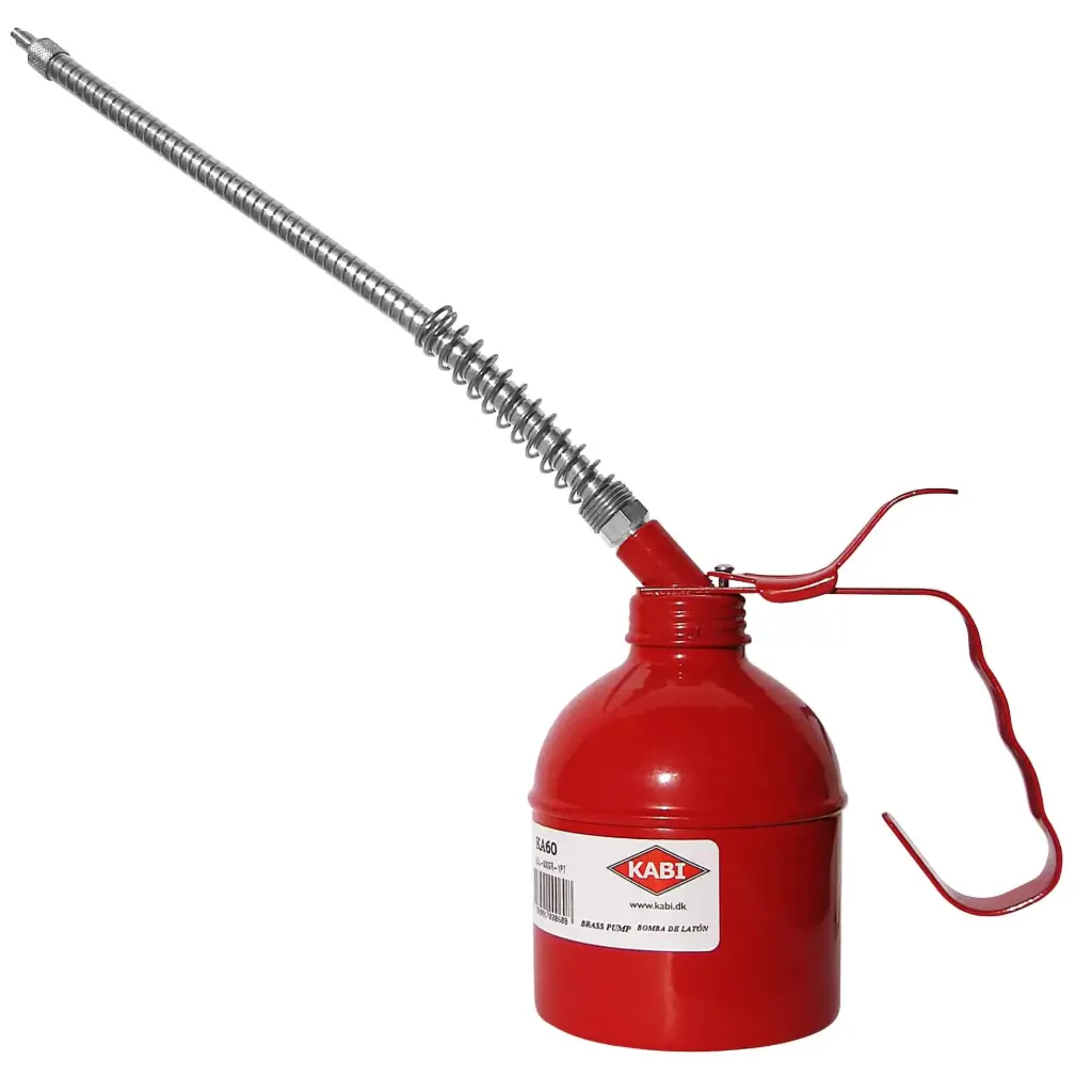 Oil can with flexible steel spout Steel
