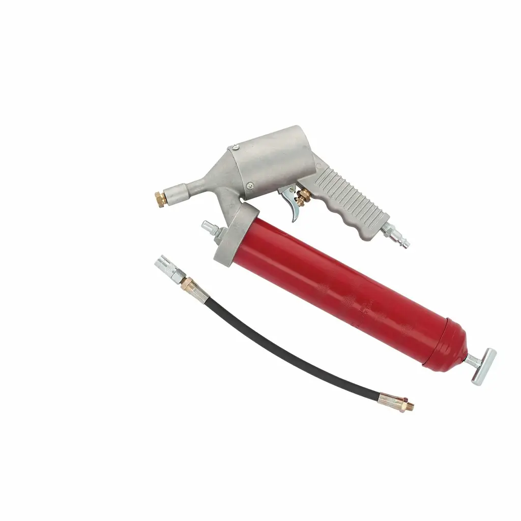 [104886] Compressed air grease gun with outlet hose and continuous delivery