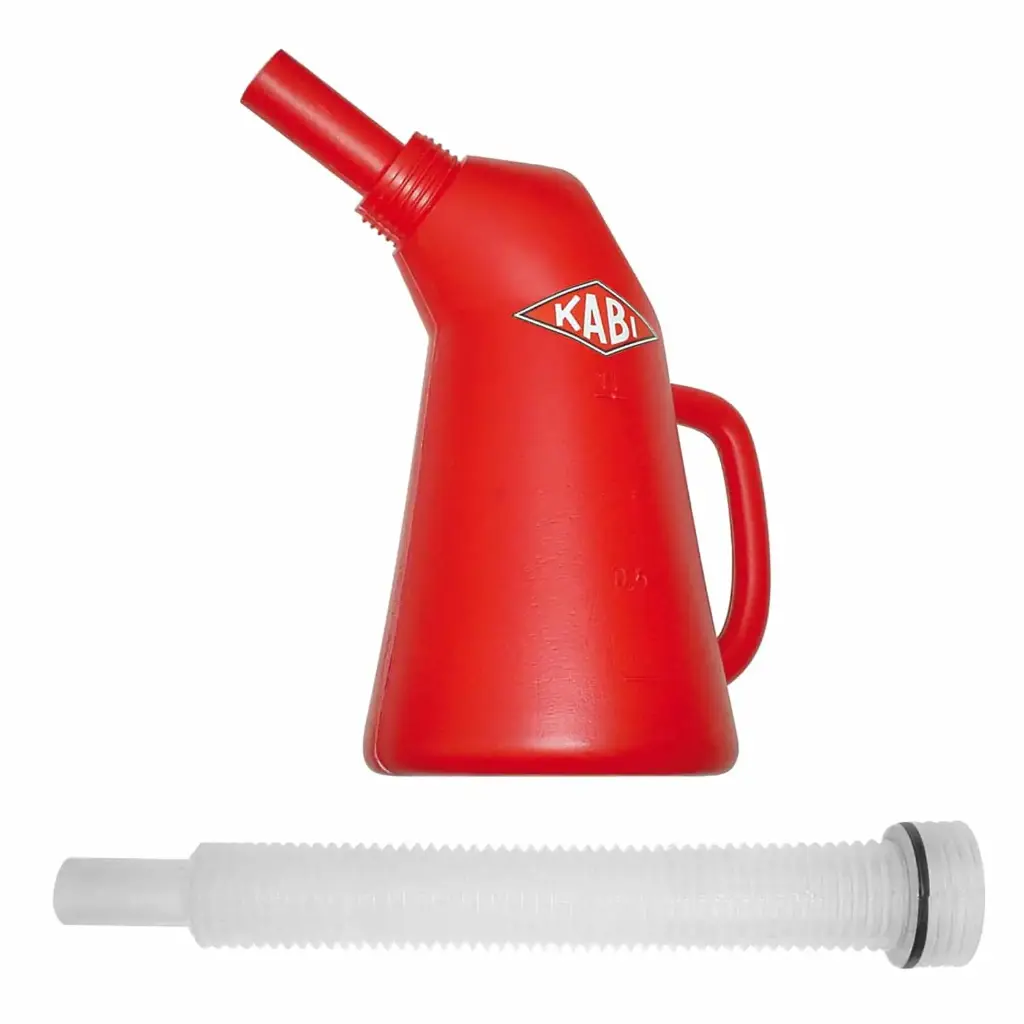 [104843] Ölmessbecher mit flexiblem Auslauf (1L, rot)