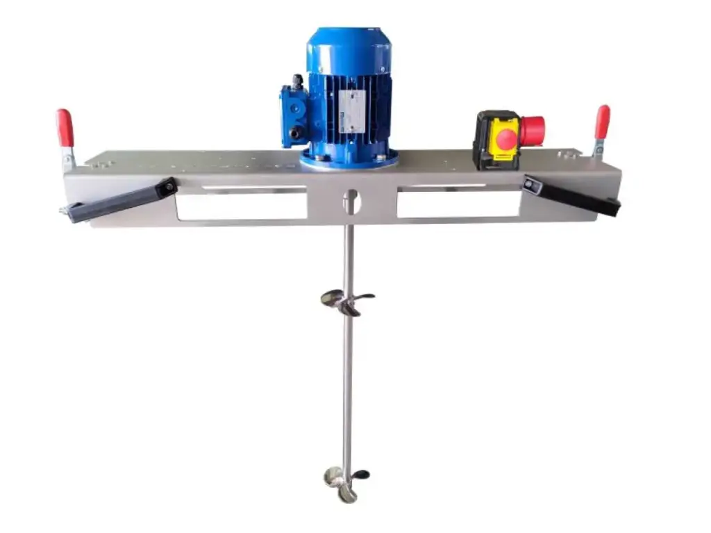[103543] IBC-Schnellmischer bis 600m/Pas im 1000L IBC Staplertraverse 2 Mischpropeller