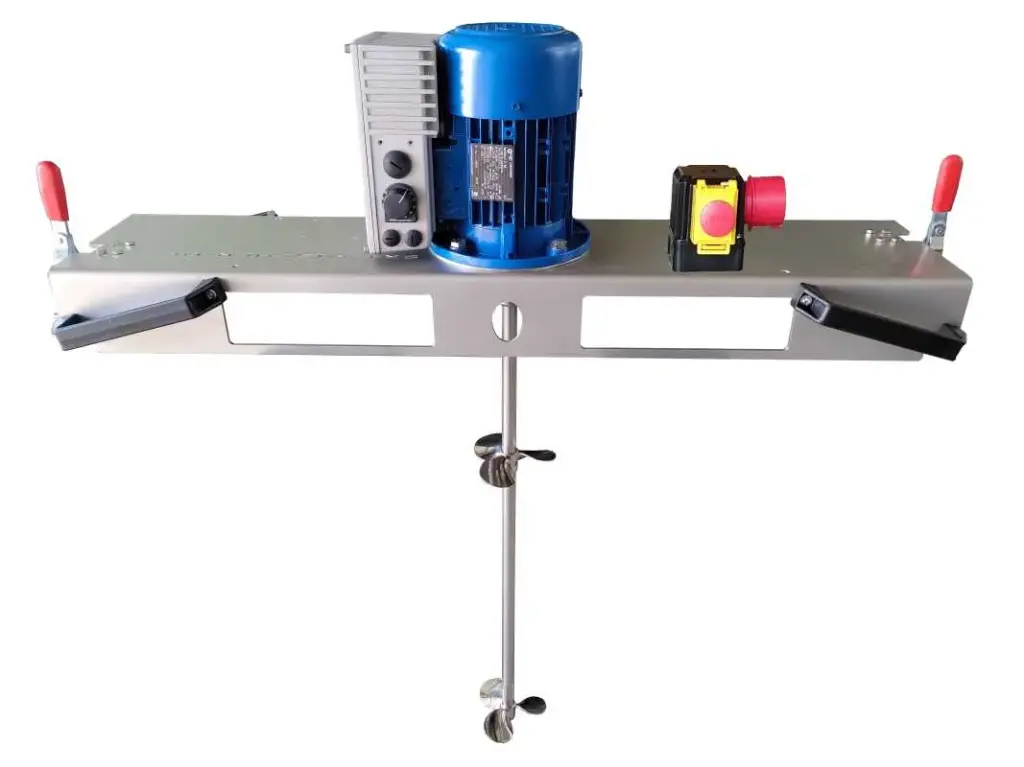 [103549] IBC-Schnellmischer bis 600m/Pas im 1000L IBC Staplertraverse regelbar 2 Mischpropeller