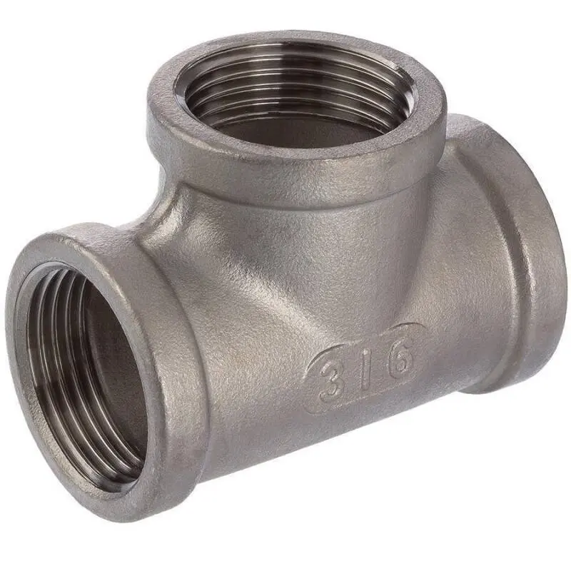T-piece, female thread, stainless steel
