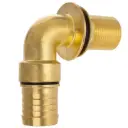 Tank feed-through 90° hose nozzle, 1" brass male thread