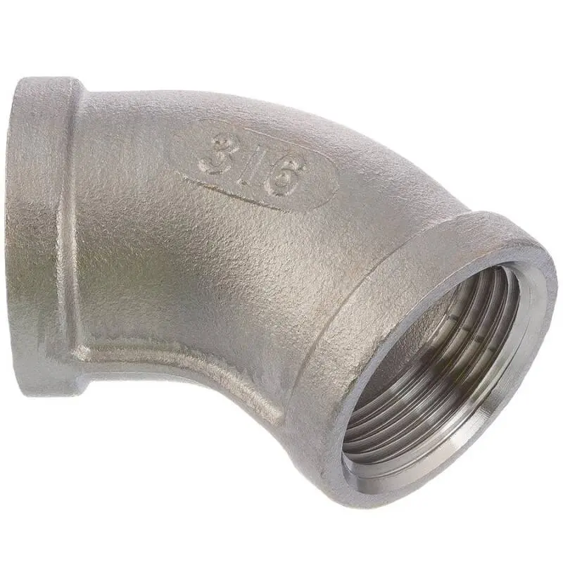 [103472] Winkel 45° Innengewinde x Innengewinde Edelstahl (1/4")