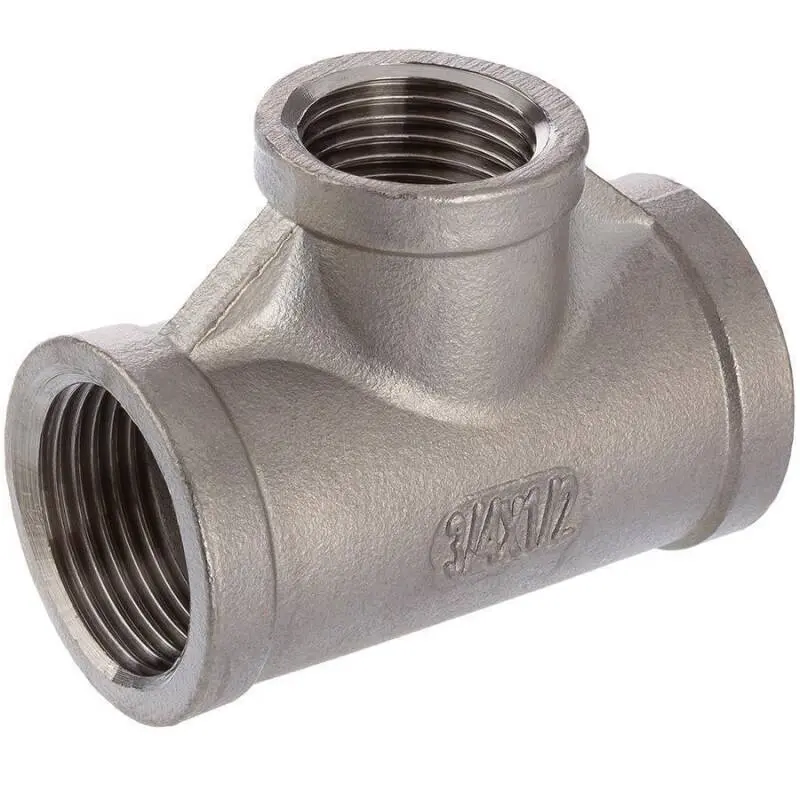 Reduced T-piece, 3-way, female thread, stainless steel