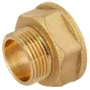 Socket nipple, female thread, reduced male thread, brass