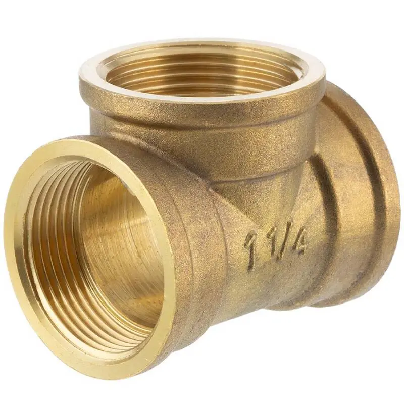 [103938] T-Stück 90° 3fach Innengewinde Messing (3/8")