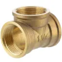 90° T-piece, 3-way, female thread, brass