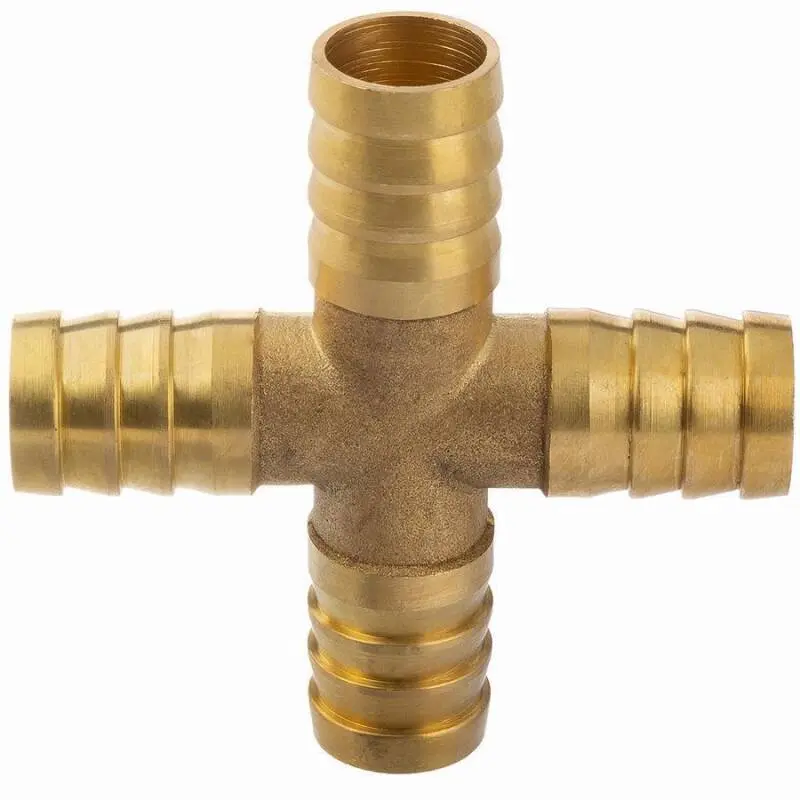[104071] Hose connector cross piece brass (6 mm)