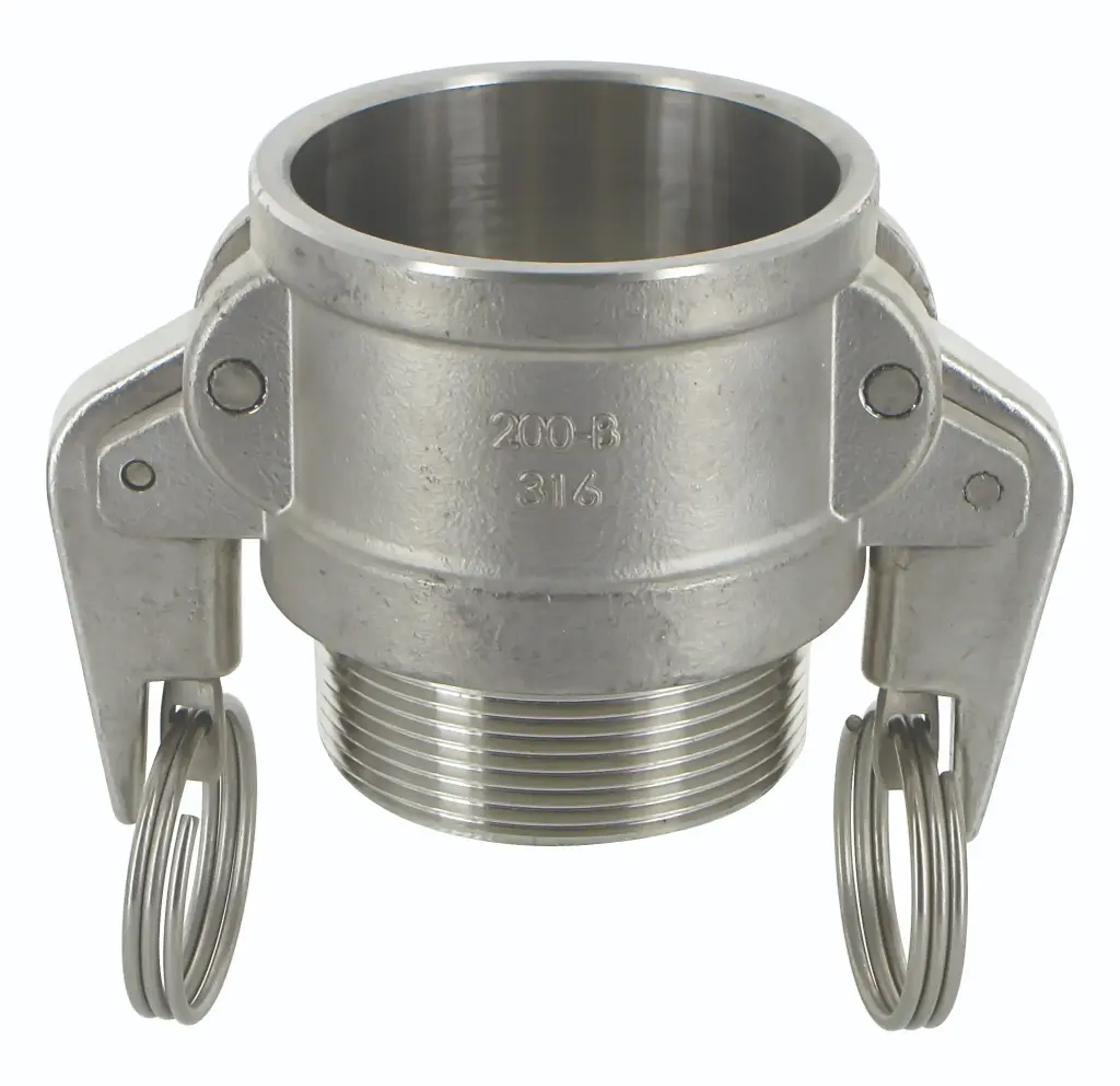 [106169] Camlock socket BSPT male thread type B with security lock stainless steel (3/4 Zoll)