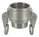 Camlock socket BSPT male thread type B with security lock stainless steel