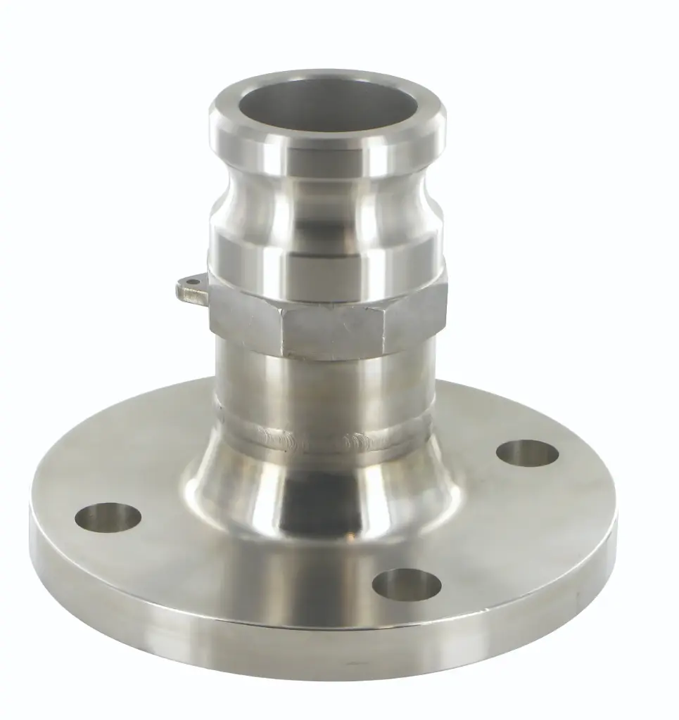 Camlock connector to fixed flange, stainless steel