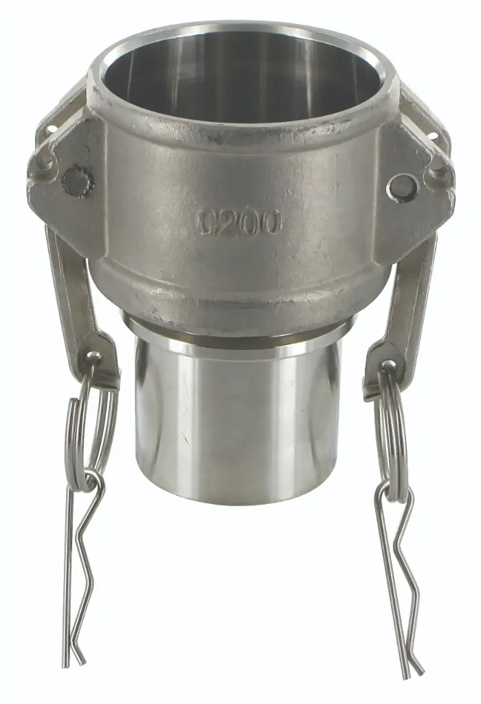 [106347] Camlock socket Hose nozzle Type C smooth with locking collar DIN stainless steel (3/4 Zoll)