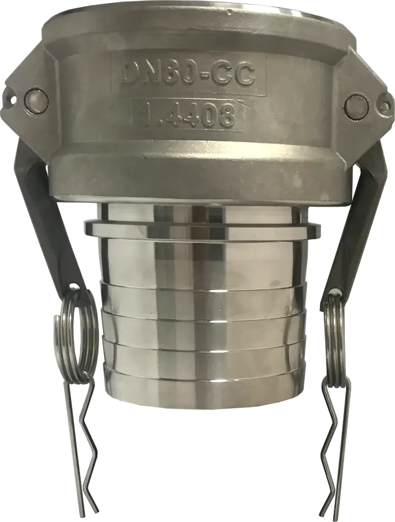 Camlock socket hose nozzle type C grooved with locking collar DIN stainless steel