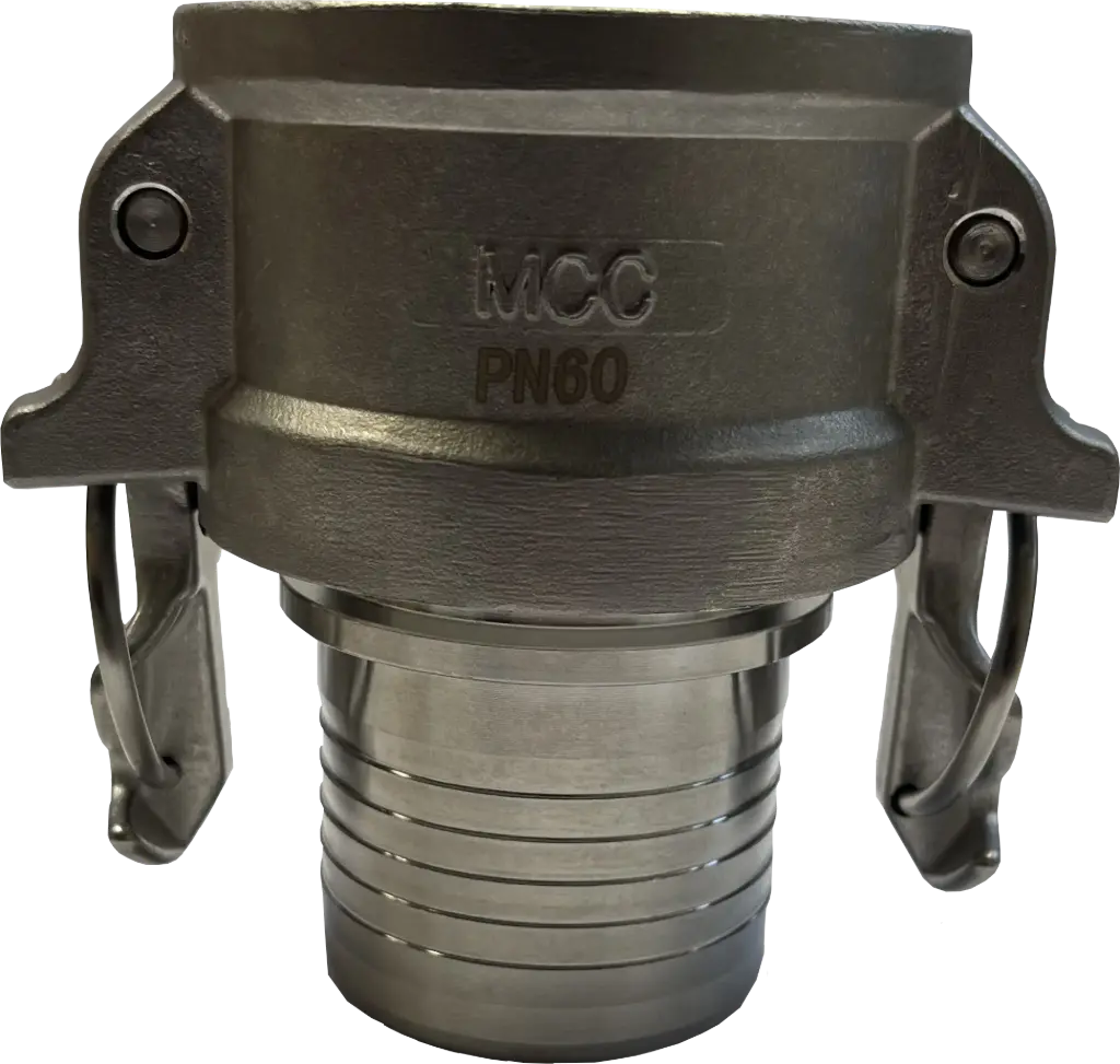 [106370] Camlock hose connector type C, grooved with self-locking collar, DIN stainless steel (1 1/2 Zoll)