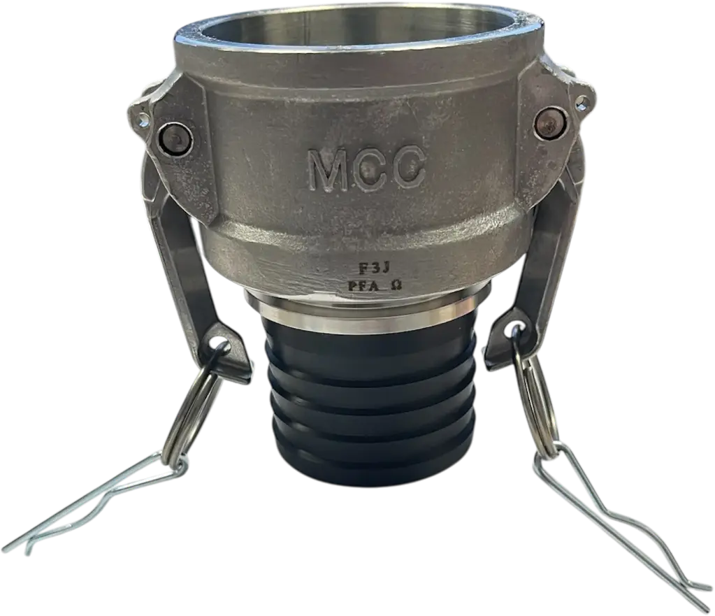 [106385] Camlock socket Hose nozzle Type C Stainless steel PFA conductive (1 Zoll)