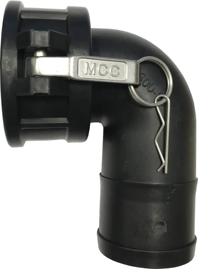 [106757] Camlock socket hose nozzle type C 90° elbow PP (1 Zoll)