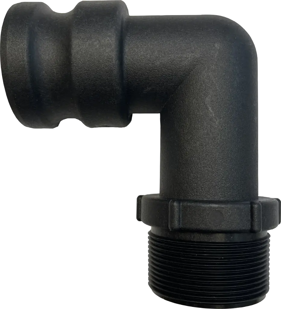 [106785] Camlock connector BSPT male thread type F 90° PP