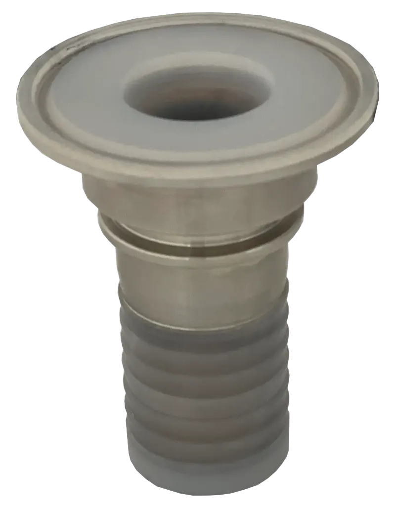 [107540] Clamp Kupplung Schlauchtülle Edelstahl PFA-weiß (25 mm)
