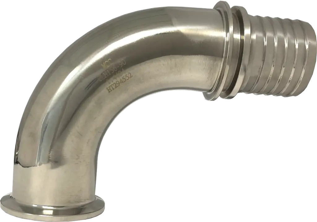 Clamp Kupplung Schlauchtülle 90° Edelstahl