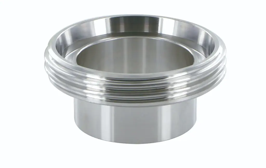 Milk pipe external thread weld end stainless steel