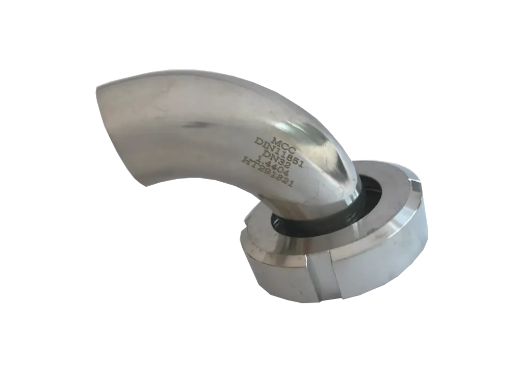 [107822] Milk pipe elbow 90° conical connection on weld-on end, stainless steel (DN20 RD44)