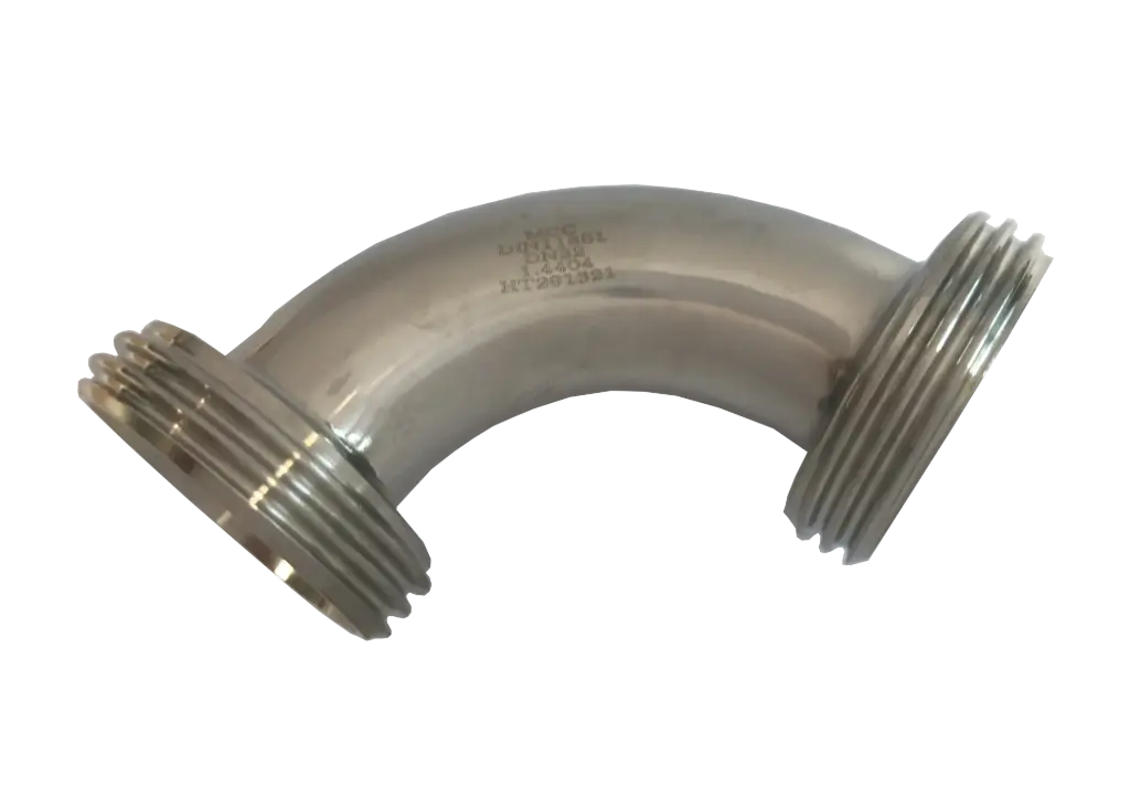 [107934] Milk pipe elbow 90° external thread on both sides, stainless steel (DN20 RD44)
