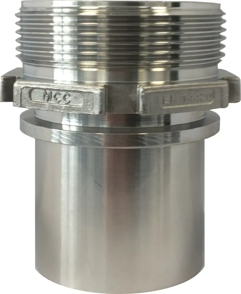 [108043] Hose nozzle, smooth, external thread, stainless steel (13 mm)