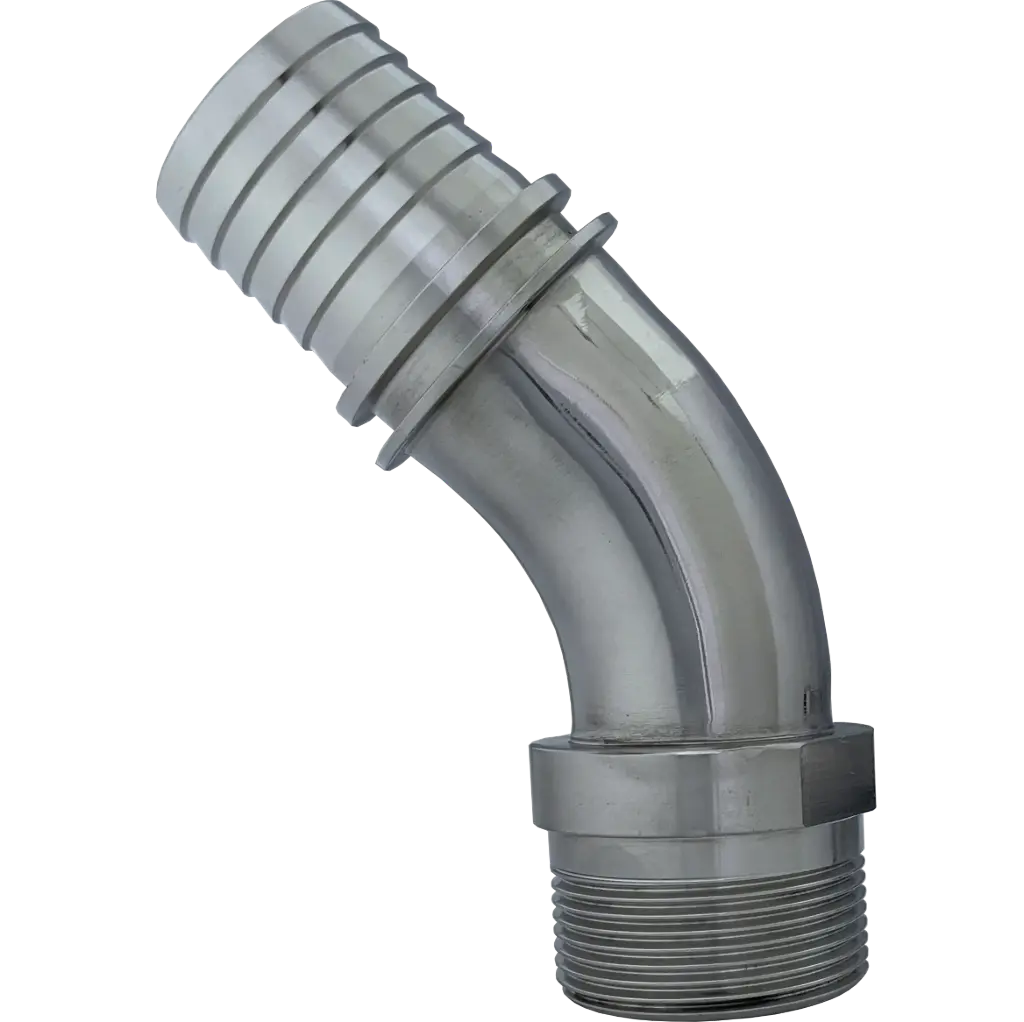 Hose nozzle 45° external thread stainless steel