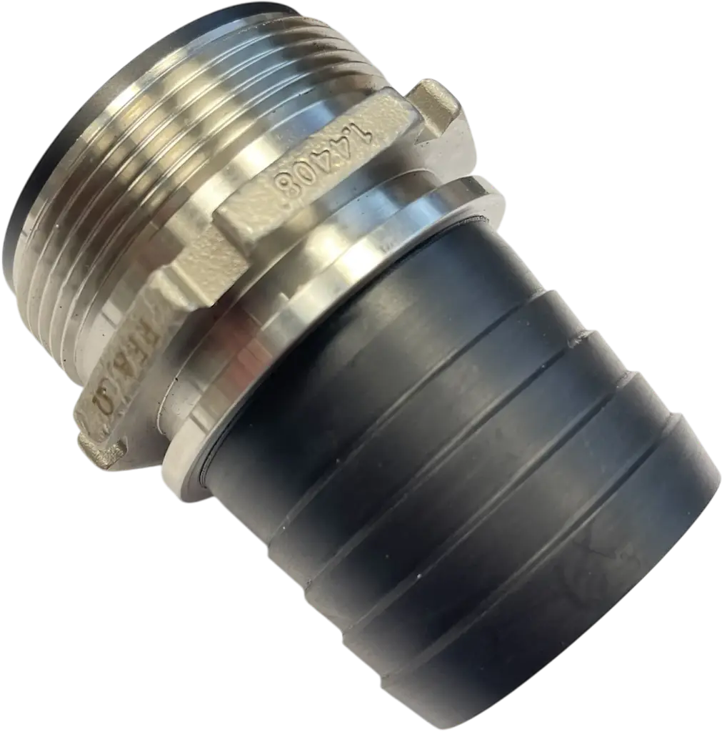 [108087] Hose nozzle, external thread, stainless steel, PFA black (25 mm)