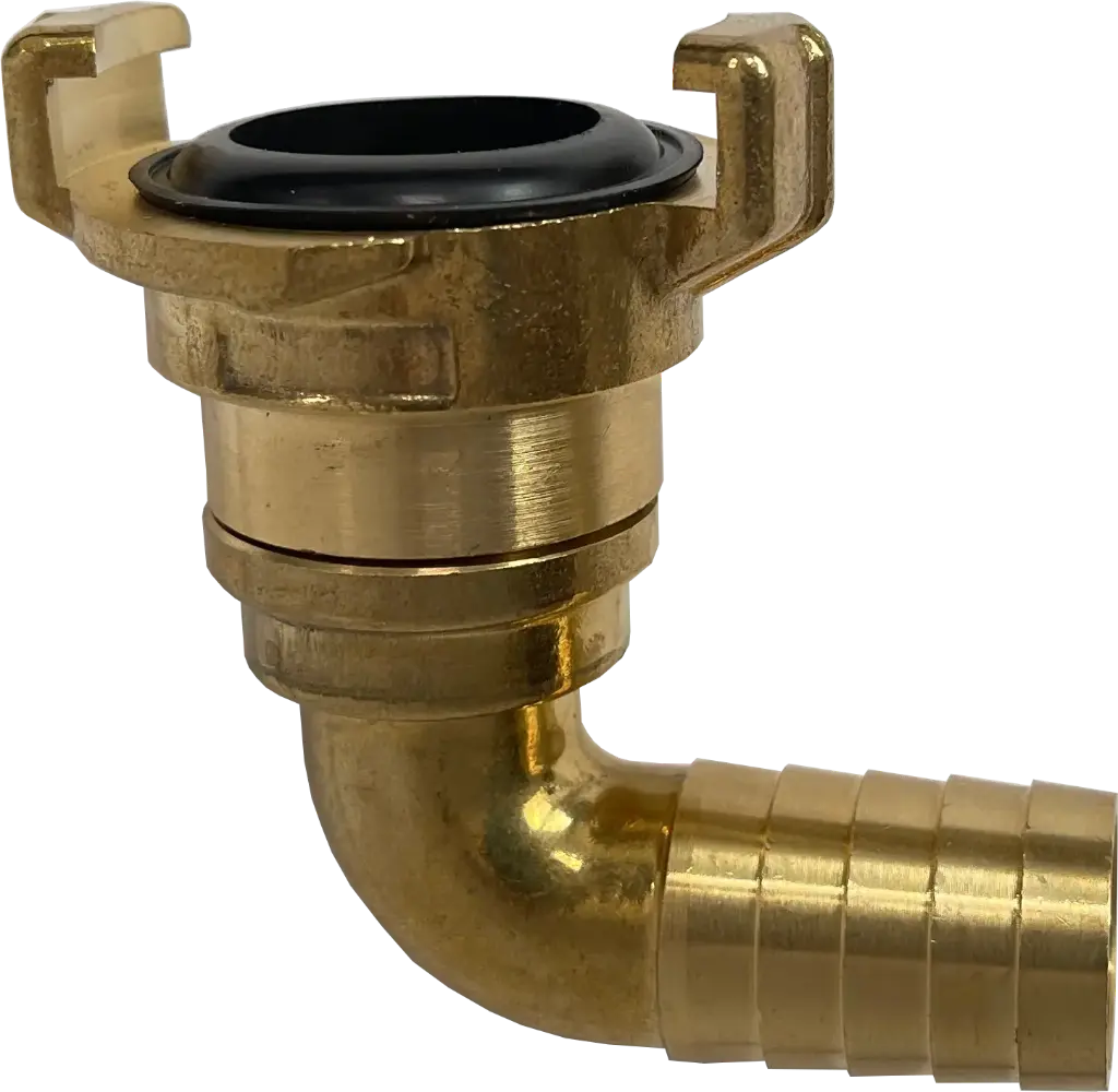 [108223] Wasserschlauchkuplung Schlauchtülle 19mm 90° Messing