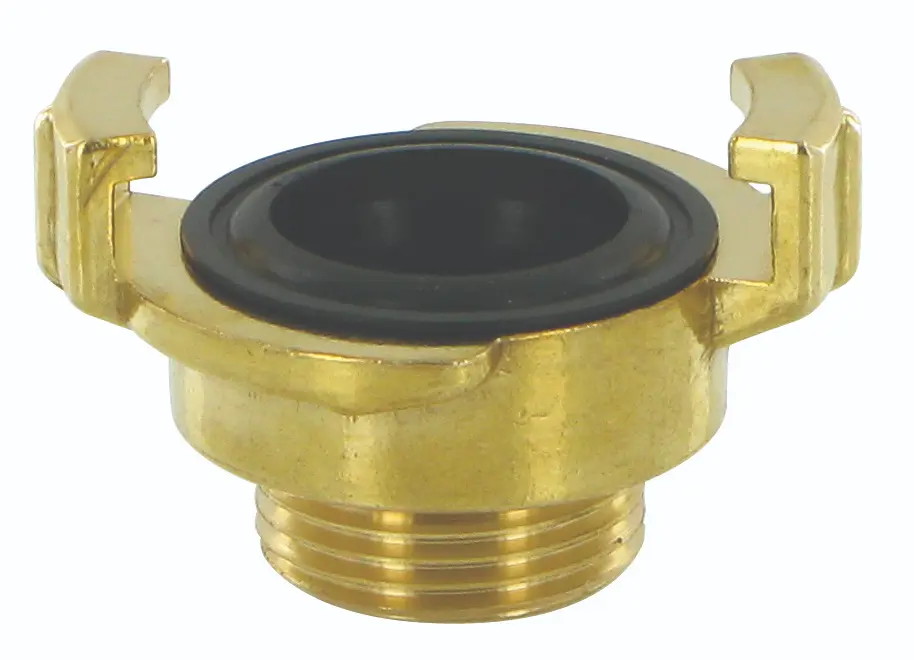 Water hose coupling, male thread, brass
