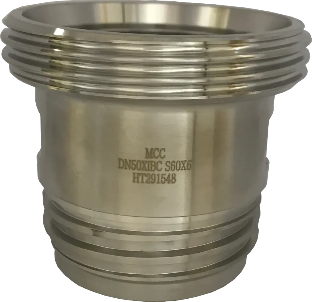 [108304] IBC Adapter S60x6 Außengewinde Milchrohraußengewinde Edelstahl (DN25 RD52)