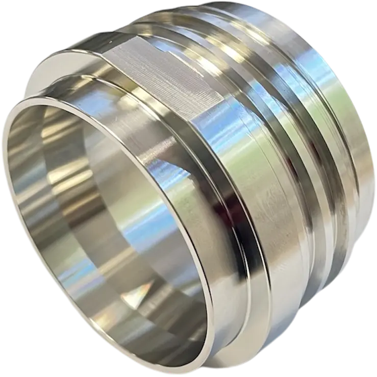 IBC adapter S60x6 male thread weld-on end stainless steel