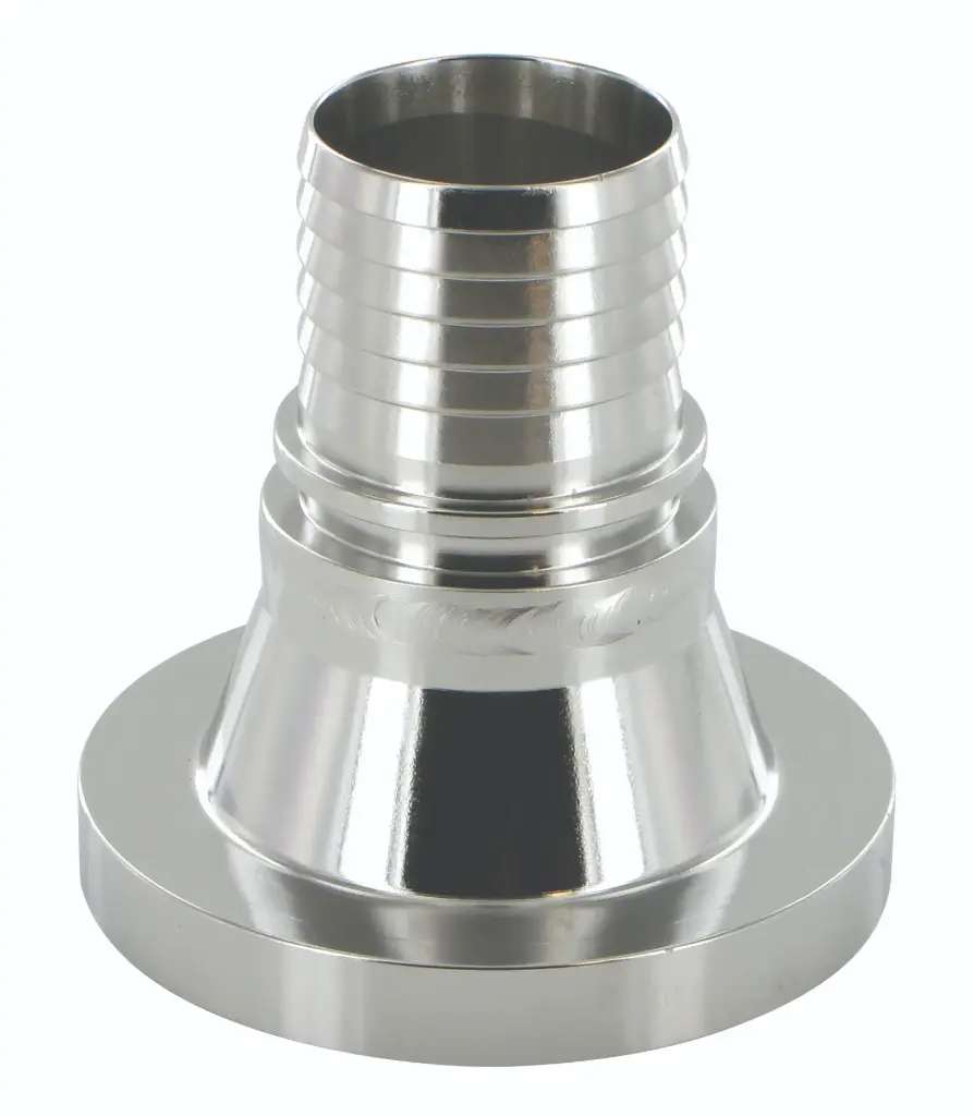 Hose connector for flange, stainless steel